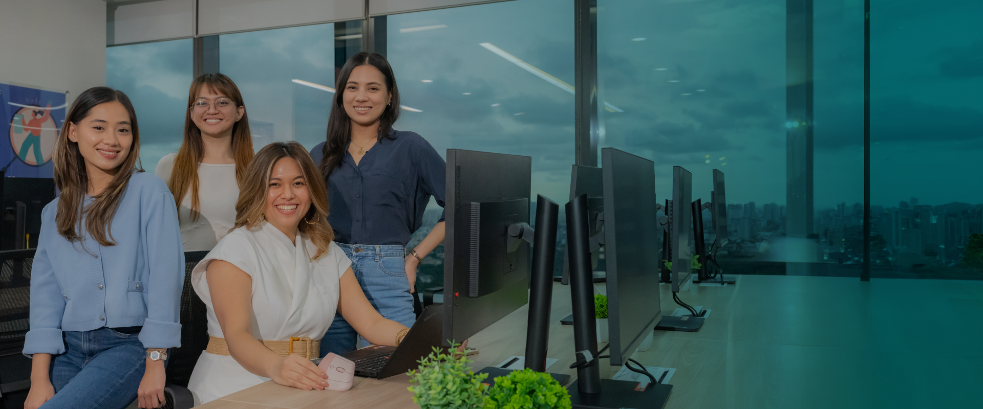 Our team in modern office environment